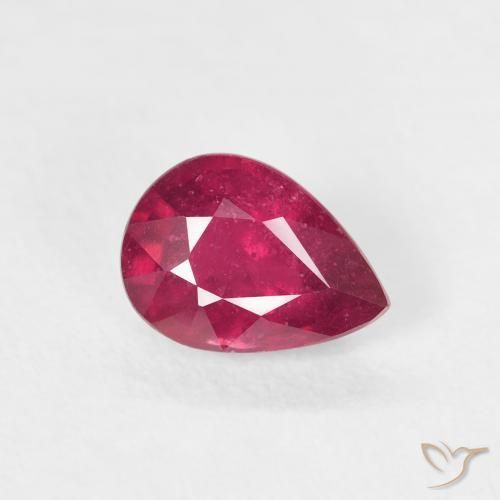 1.02ct Натуральный Medium Dark-Red Рубин, Форма груши, VS-SI