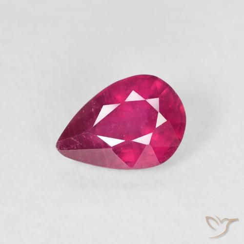 0.87ct Натуральный Светло-красный Рубин, Форма груши, VS-SI