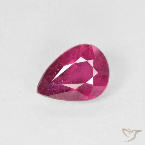 0.84ct Натуральный Светло-красный Рубин, Форма груши, VS-SI