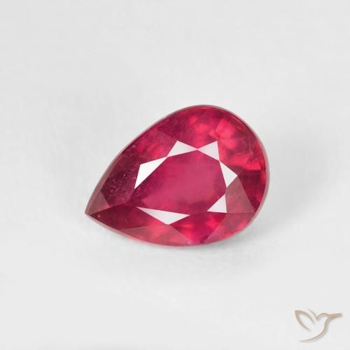 1.06ct Натуральный Глубокий малиновый Рубин, Форма груши, VS-SI