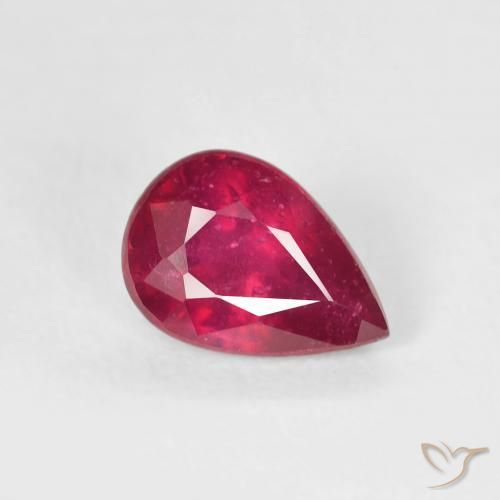 1.11ct Натуральный Красновато-розовый Рубин, Форма груши, VS-SI