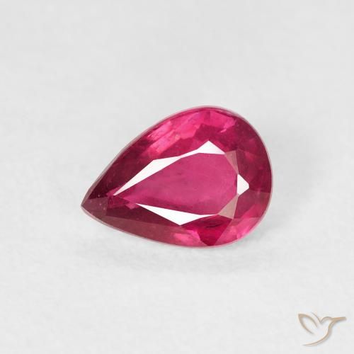 0.86ct Натуральный Светло-красный Рубин, Форма груши, VS-SI