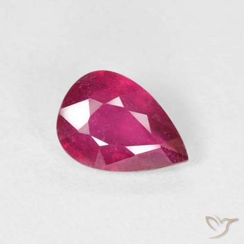 0.93ct Натуральный Светло-красный Рубин, Форма груши, VS-SI