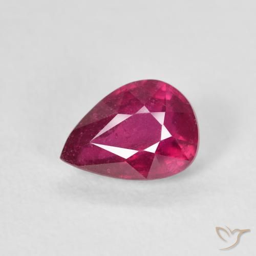 1.08ct Натуральный Светло-красный Рубин, Форма груши, VS-SI