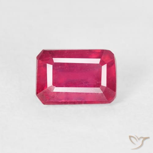 1.03ct Натуральный Светло-красный Рубин, Изумрудная огранка, Чистота VS