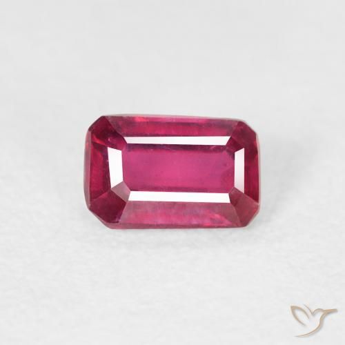 0.69ct Натуральный Светло-красный Рубин, Изумрудная огранка, Чистота VS