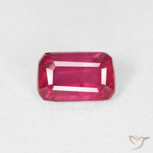 0.67ct Натуральный Светло-красный Рубин, Изумрудная огранка, Чистота VS