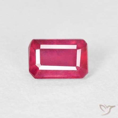 0.80ct Натуральный Розовато-красный Рубин, Изумрудная огранка, Чистота VS
