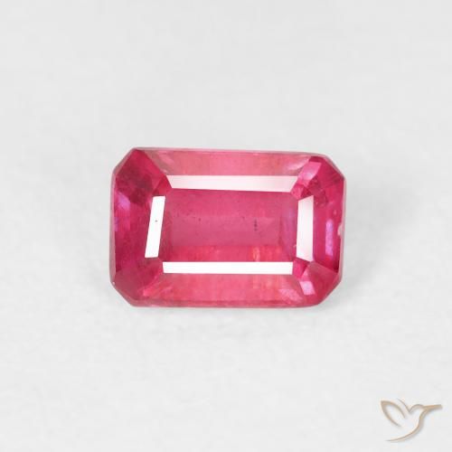 0.79ct Натуральный Розовато-красный Рубин, Изумрудная огранка, Чистота VS