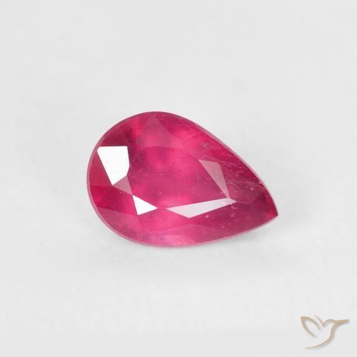 0.70ct Натуральный Светло-красный Рубин, Форма груши, VS-SI