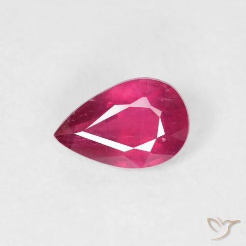 0.56ct Натуральный Розовато-красный Рубин, Форма груши, VS-SI