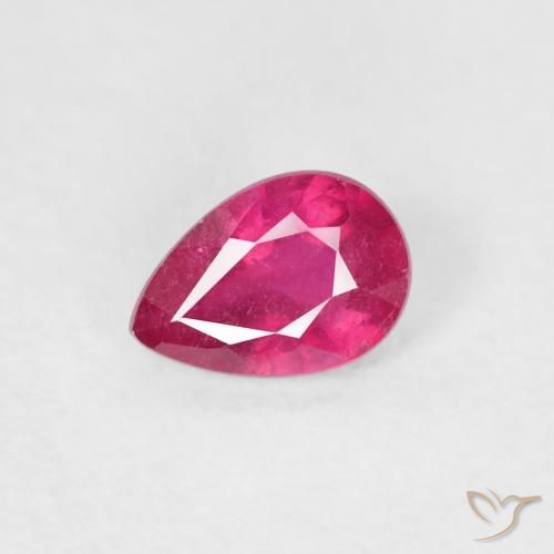0.51ct Натуральный Розовато-красный Рубин, Форма груши, VS-SI