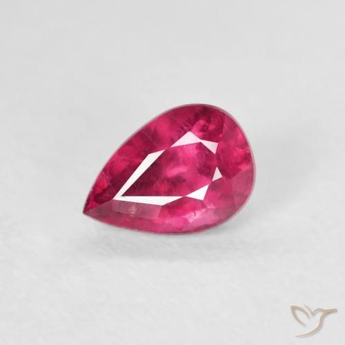 0.63ct Натуральный Светло-красный Рубин, Форма груши, VS-SI