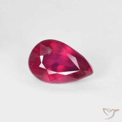 0.76 карата, натуральный Medium Dark-Red Рубин, Форма груши, VS-SI