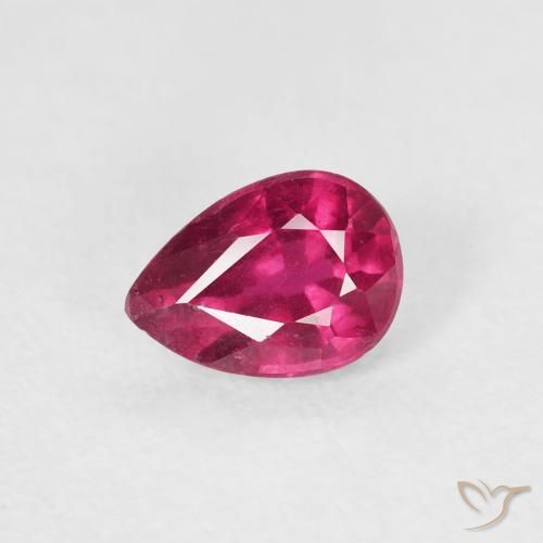 0.62ct Натуральный Розовато-красный Рубин, Форма груши, VS-SI