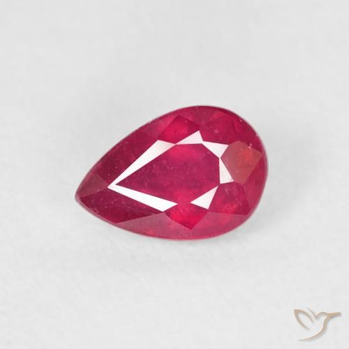 0.79ct Натуральный Глубокий малиновый Рубин, Форма груши, VS-SI