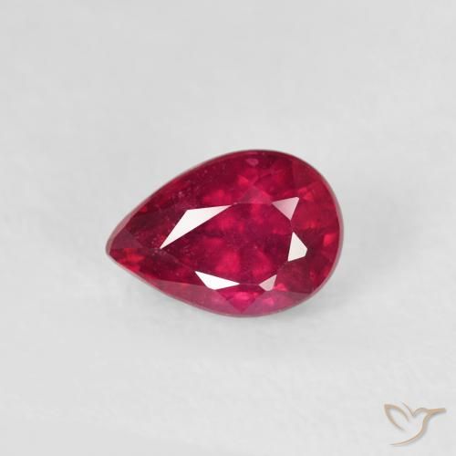 0.72ct Натуральный Medium Dark-Red Рубин, Форма груши, VS-SI
