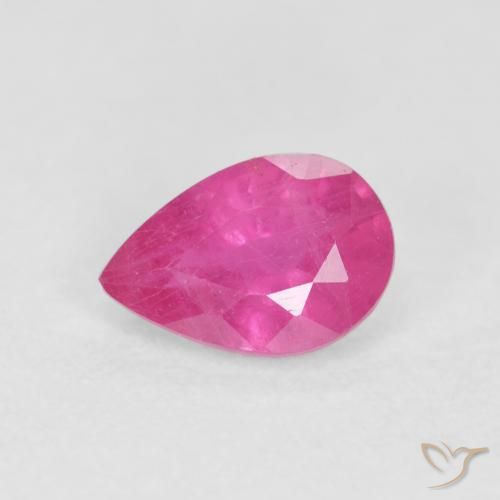 0.57 карата, натуральный Medium Dark-Pink Рубин, Форма груши, VS-SI