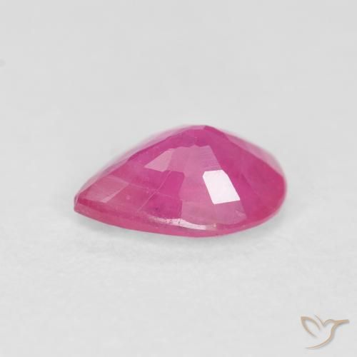 0.57 карата, натуральный Medium Dark-Pink Рубин, Форма груши, VS-SI