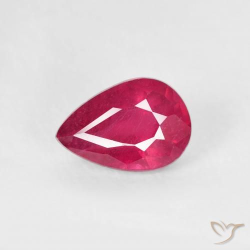 0.73ct Натуральный Джем Красный Рубин, Форма груши, VS-SI
