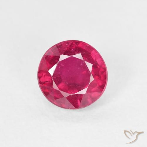 0.81ct Натуральный Светло-красный Рубин, Круглый, Чистота VS