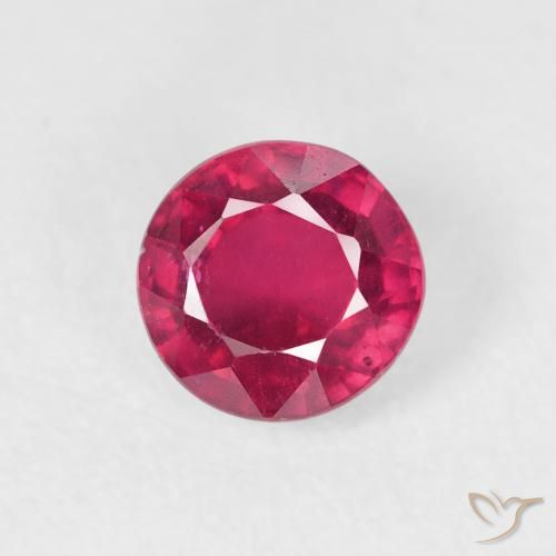 1.09ct Натуральный Глубокий красновато-розовый Рубин, Круглый, Чистота VS