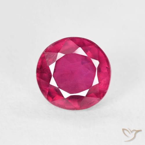 1.24ct Натуральный Светло-красный Рубин, Круглый, Чистота VS