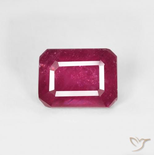 1.50ct Натуральный Средний красный Рубин, Изумрудная огранка, Чистота VS
