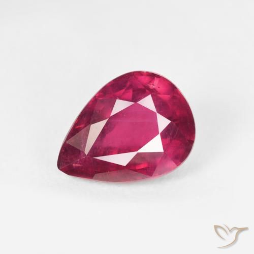 1.70ct Натуральный Розовато-красный Рубин, Форма груши, Чистота VS