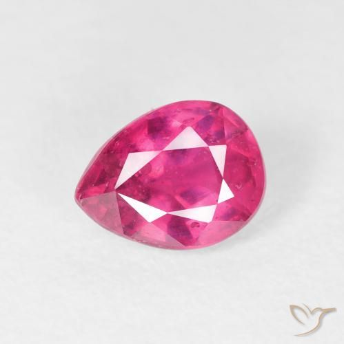1.51ct Натуральный Красновато-розовый Рубин, Форма груши, Чистота VS
