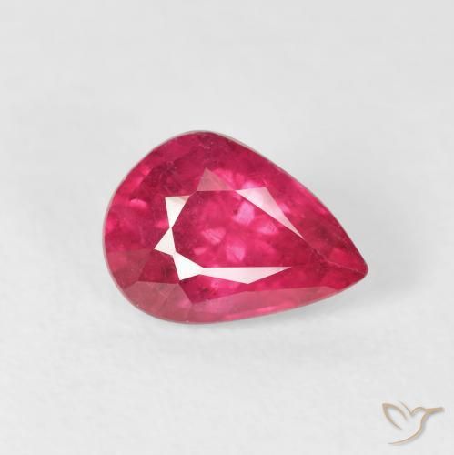 1.55ct Натуральный Розовато-красный Рубин, Форма груши, Чистота VS