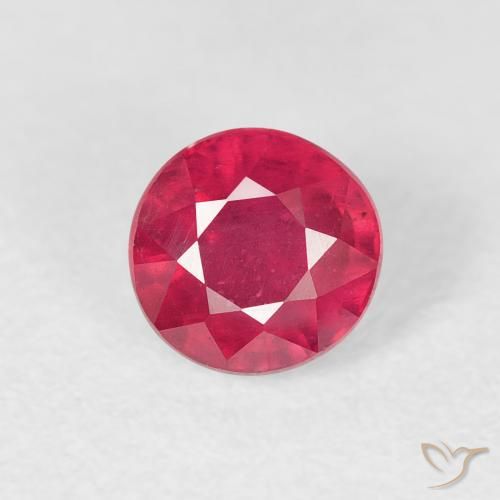 1.01ct Натуральный Розовато-красный Рубин, Круглый, Чистота VS