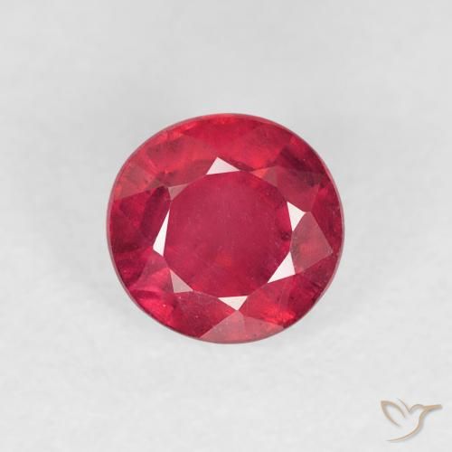 1.10ct Натуральный Глубокий малиновый Рубин, Круглый, Чистота VS