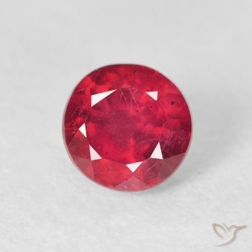 1.22ct Натуральный Джем Красный Рубин, Круглый, Чистота VS