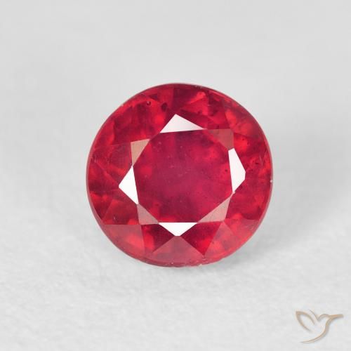 1.39ct Натуральный Глубокий малиновый Рубин, Круглый, Чистота VS