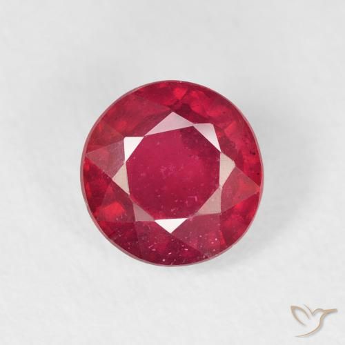 1.50ct Натуральный Глубокий малиновый Рубин, Круглый, Чистота VS