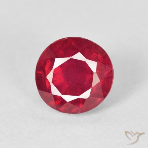 1.37ct Натуральный Глубокий малиновый Рубин, Круглый, Чистота VS