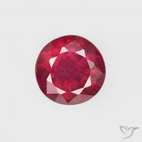 1.39ct Натуральный Джем Красный Рубин, Круглый, Чистота VS