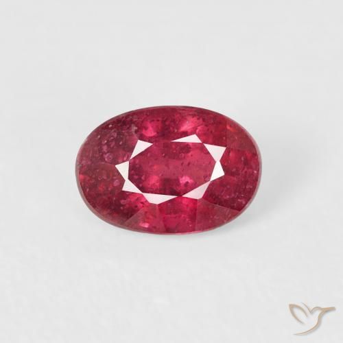 0.84ct Натуральный Средний красный Рубин, Овал, VS-SI