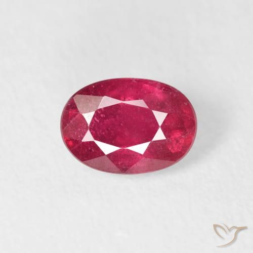 0.78ct Натуральный Джем Красный Рубин, Овал, VS-SI