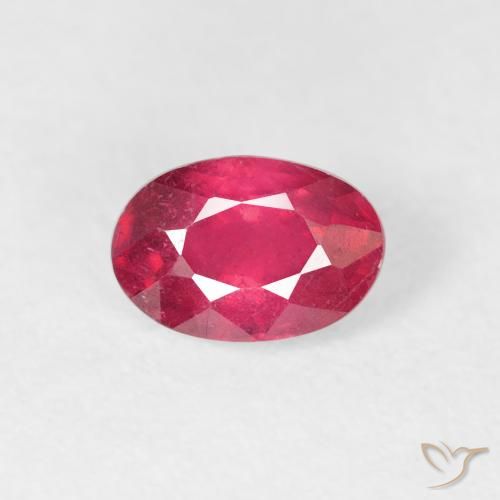 0.82ct Натуральный Средний красный Рубин, Овал, VS-SI