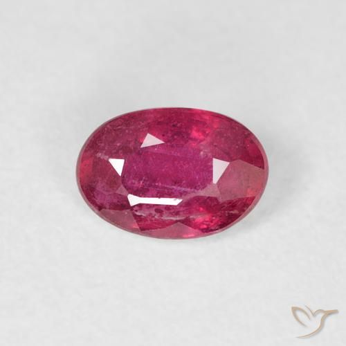 0.58ct Натуральный Розовато-красный Рубин, Овал, VS-SI