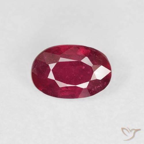 0.77ct Натуральный Кроваво красный Рубин, Овал, VS-SI