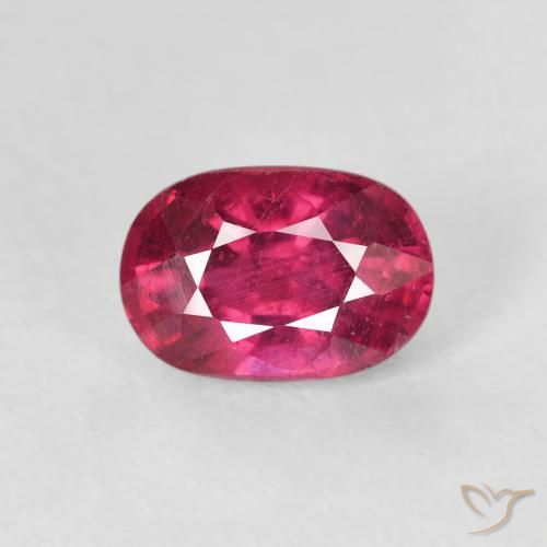 1.47ct Натуральный Темно-розовый Рубин, Овал, Чистота VS