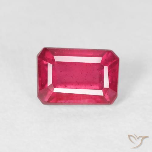 1.04ct Натуральный Средний красный Рубин, Изумрудная огранка, Чистота VS