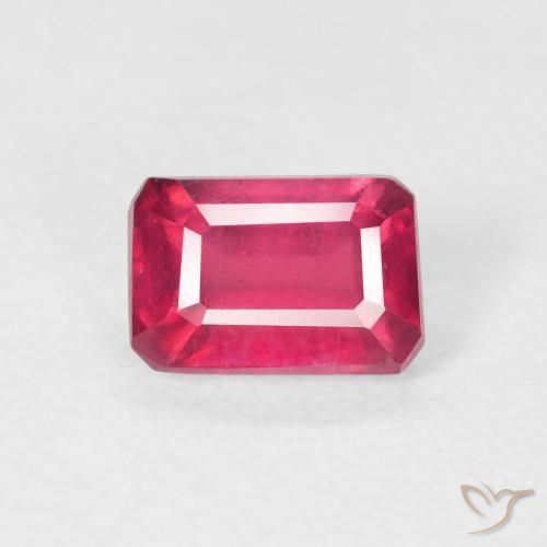 0.96ct Натуральный Розовато-красный Рубин, Изумрудная огранка, Чистота VS