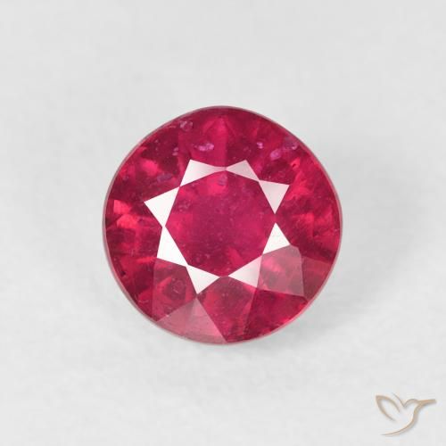1.30ct Натуральный Глубокий малиновый Рубин, Круглый, Чистота VS