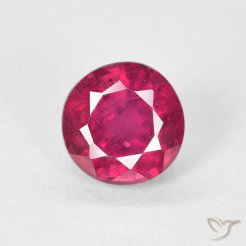 1.14ct Натуральный Светло-красный Рубин, Круглый, Чистота VS