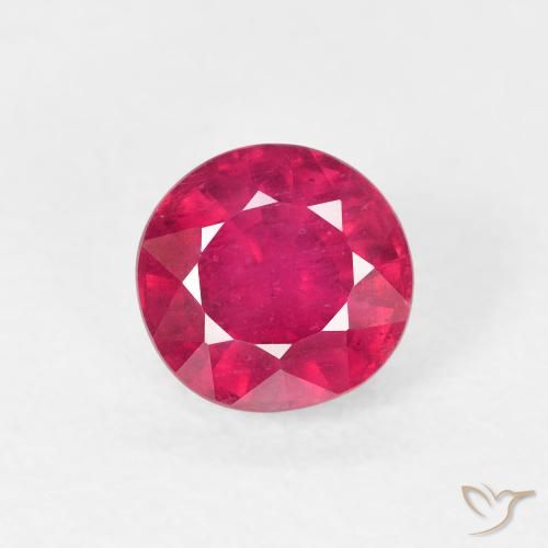 1.21ct Натуральный Светло-красный Рубин, Круглый, Чистота VS