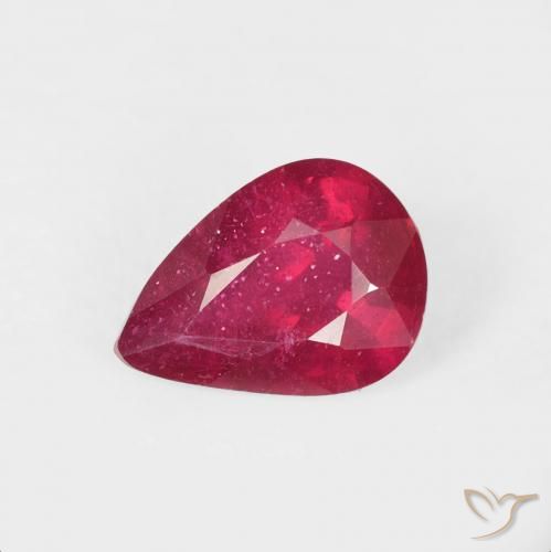 1.39ct Натуральный Светло-красный Рубин, Форма груши, VS-SI